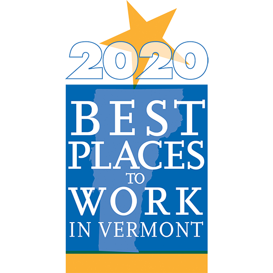 Best Places to Work in Vermont 2020 award logo.